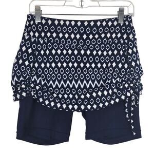 Coolibar UPF 50+ Blue Diamond Pattern Women's Athletic Skort M
